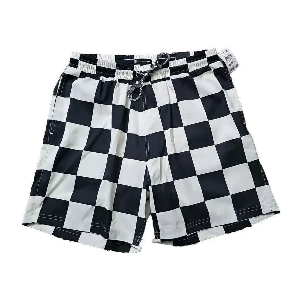 I.N.C. Men's NEW Checkered 5" Quick Dry Swim Shorts Trunks M Medium